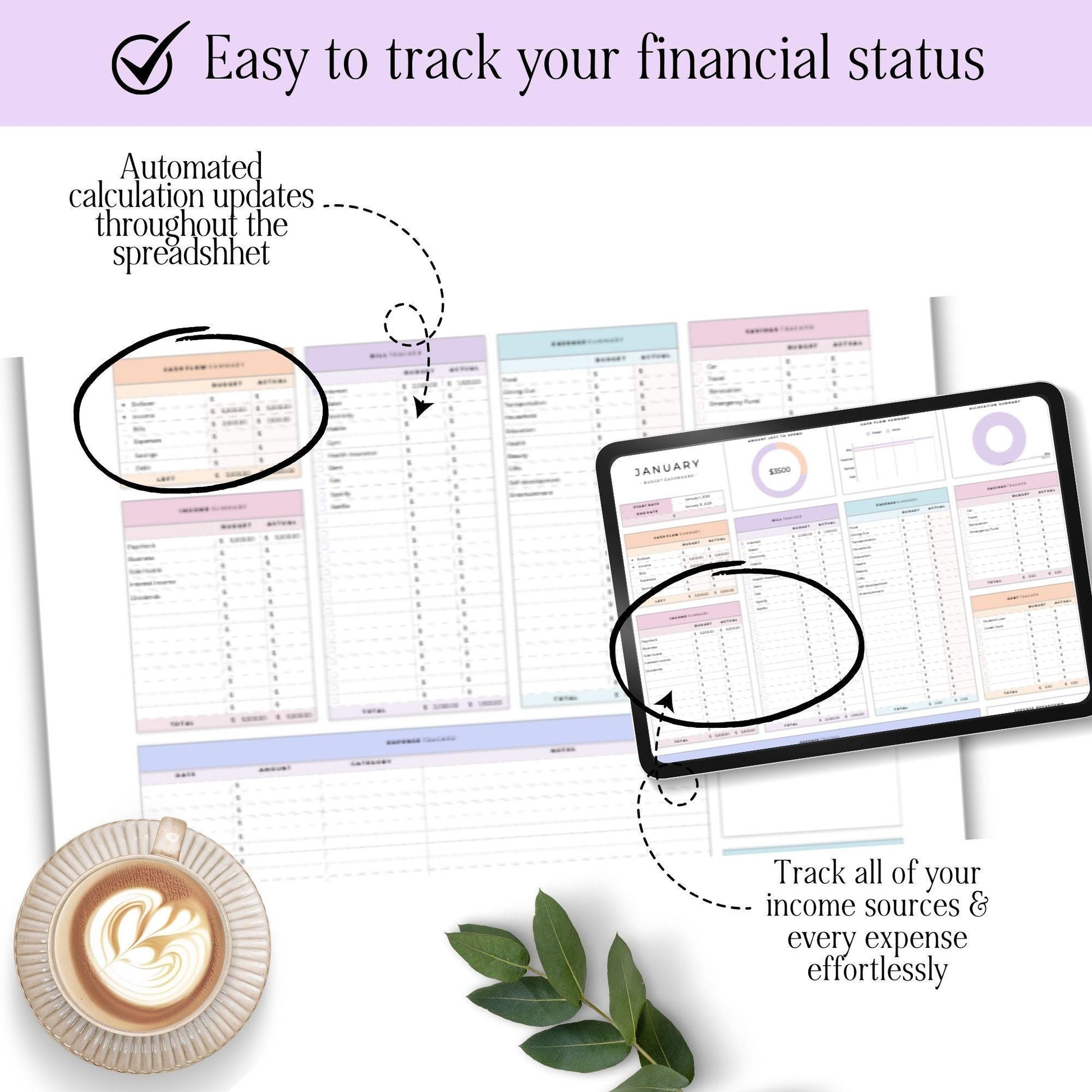 Simple Budget Google Sheets Spreadsheet & BONUS Financial Planner – MRR & PLR - PLR Google Sheets - Boundless PLR