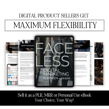 Customizable Faceless Digital Marketing Guide | Master Resell Rights (MRR) + Private Label Rights (PLR)