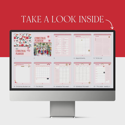 2025 Canva Editable Christmas Planner | Holiday Planner Template with PLR & MRR Resell Rights