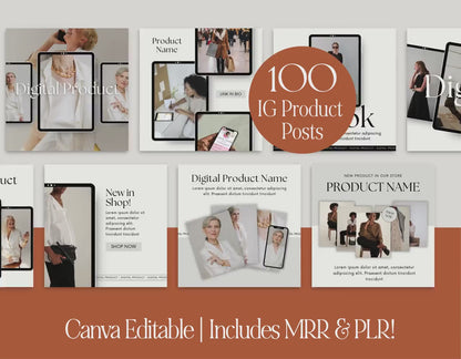 Instagram Post Templates for Digital Product Sellers | PLR + MRR Resell Rights