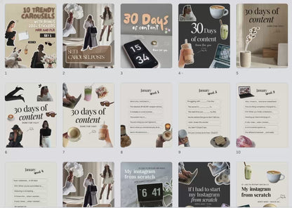 10 Aesthetic Instagram Carousel Templates – Canva Editable with MRR & PLR + Bonus Stickers & Pinterest Guide