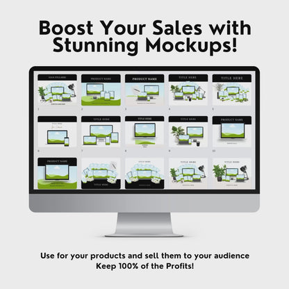 171 Canva Mockup Templates for Digital Products | PLR + MRR Bundle for Etsy & Shopify Sellers