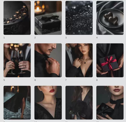 Valentine Stock Photos (100) | Midnight Romance Valentines AI Images | 3 Sizes: Post, Story, Portrait | MRR + PLR