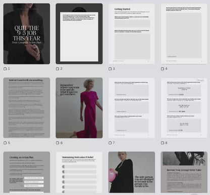 Quit 9-5 Action Ebook: Canva Editable Guide with PLR + MRR Rights