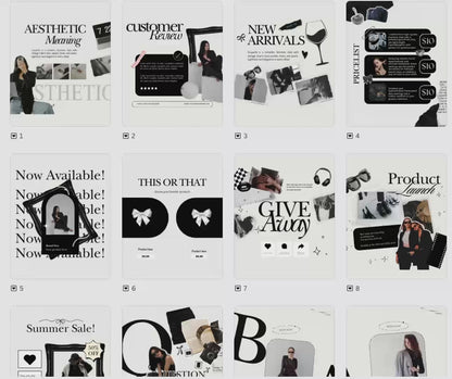 Canva-Editable Coquette Instagram Templates | 50 Square + 50 Portrait + 50 Story | MRR + PLR