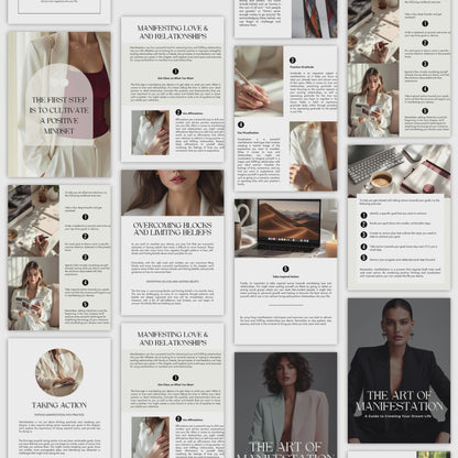 The Art of Manifestation eBook (Canva Editable) | US Letter + A4 | MRR + PLR + 3 Bonuses