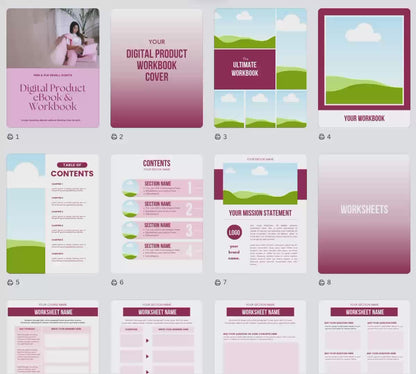 Canva eBook & Workbook Creator Template | 59 Pages | MRR & PLR | Editable Lead Magnet Template | Digital Product to Resell