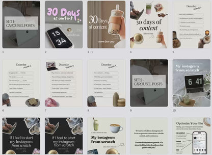 Instagram Scrapbook Carousel Templates (90 Canva Editable) + 400+ Carousel Stickers Bonus | PLR + MRR Rights