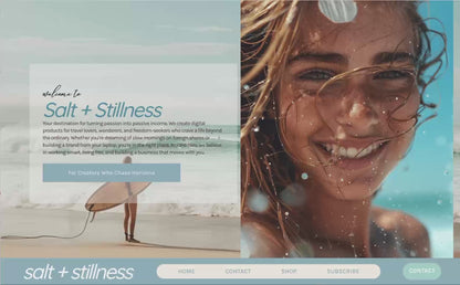 Systeme.io Salt + Stillness Funnel Template – Coastal-Inspired Website for Digital Product Sellers