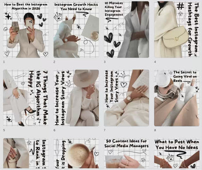 Instagram Carousel Templates (50) | Canva Editable Scrapbook | PLR + MRR