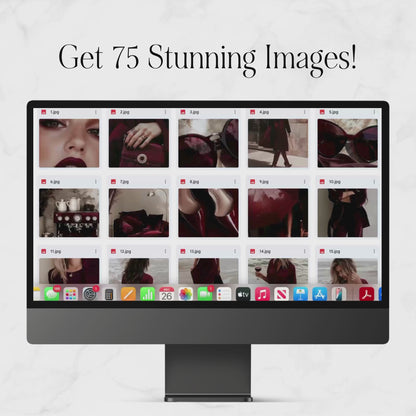 Burgundy Luxe AI Image Pack (75 Premium Images) Square + Story + MRR & PLR Rights