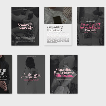 Elysian Noir Canva Templates Bundle | Editable PLR + MRR