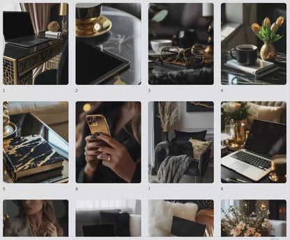 Black & Gold Luxury Collection: 45 AI Stock Images with MRR & PLR