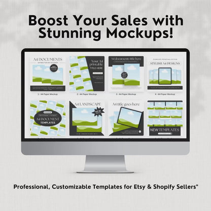 106 Digital Mockups & Etsy Banner Templates with Resell Rights | Canva Editable