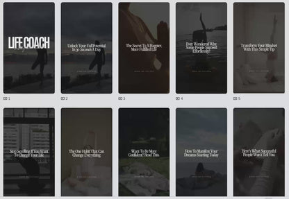 Life Coach Instagram Reels & Captions Bundle (MRR + PLR) – Canva Editable Social Media Templates