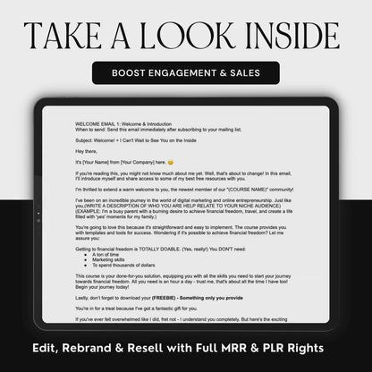 100 Customizable Marketing Emails with MRR & PLR – Boost Engagement & Sales