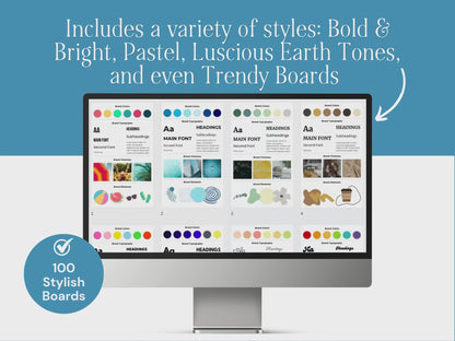 100 Canva Brand Board Templates for Marketing | PLR & MRR Resell Rights | Pinterest Mood Board
