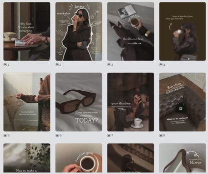 20 Canva Instagram Post Templates – Brown Aesthetic Story & Post Designs | PLR & MRR Resell Rights