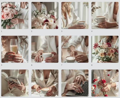 Luxury Feminine Branding Stock Photos | 100+ Neutral Aesthetic Images for Canva | MRR & PLR Faceless Marketing Content Bank