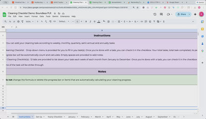 Cleaning Checklist PLR Google Sheets Template| MRR Resell Rights