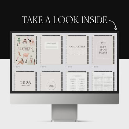MRR PLR 2026 Planner Plr Digital Planner With Hyperlinks | Aesthetic Planner Calendar | Canva Template