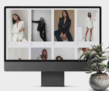 Editorial Fashion Stock Photos for Websites | Women's Suiting Photography Image Bundle with Resell Rights