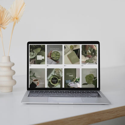 Sage Aesthetic Instagram Templates (Portrait) | 50 Canva Templates | MRR + PLR