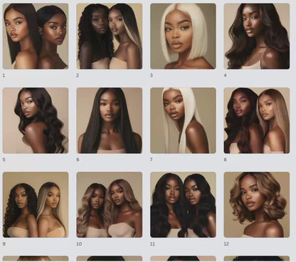Melanin Hair Stock Photos — 100 Luxury Hairstyle Images | PLR MRR Resell Rights | Faceless Marketing | Black Women Beauty Bundle
