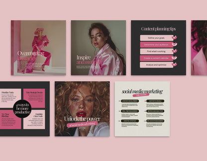 60 Elevated Chic Social Media Templates – Fully Editable in Canva with PLR & MRR